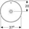 Geberit Einbauwaschtisch VariForm rd d= 400 o Hahnloch mit Überlauf weiß